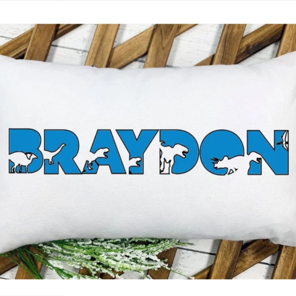 DINO Pillowcase to Color, Personalized Name & Font, Party Favor, Kids Activity